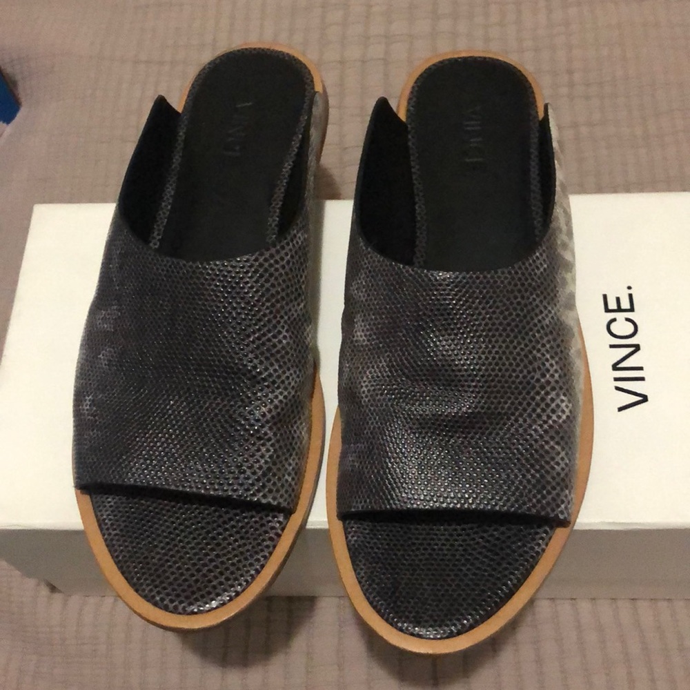 Vince Lynnis silver gray sandals